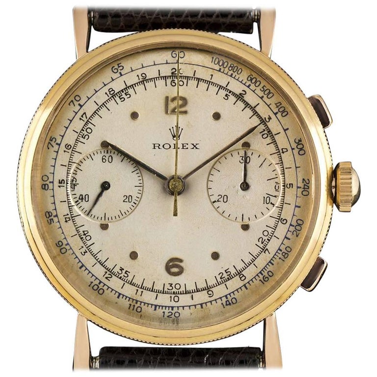 Rolex Chronograph Coin Edge Vintage Gold Dial 4062 Manual Wristwatch at 1stDibs | 4062, rolex coin edge, rolex chronograph vintage