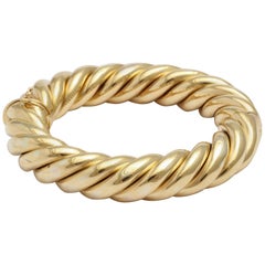 Birks Canada Hinged Heavy Gold Rope Bangle