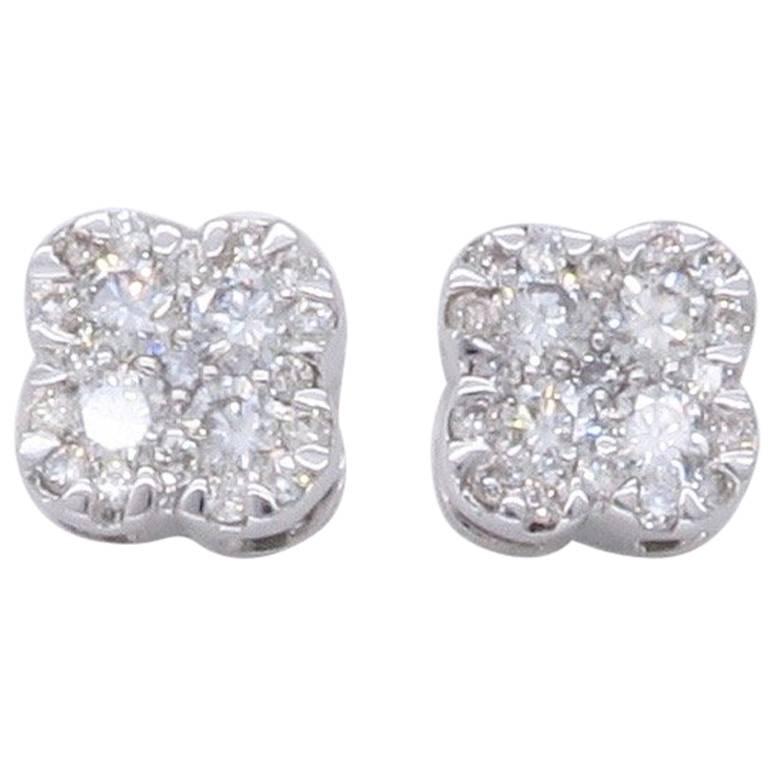 Clover Shaped Diamond Stud Earrings at 1stDibs clover shaped earrings