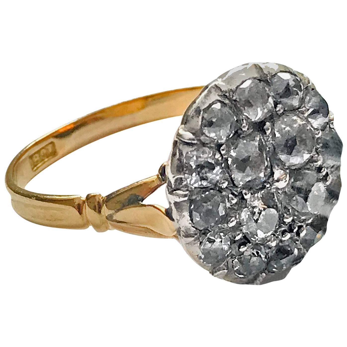 Georgian Diamond Cluster Ring, English, circa 1800