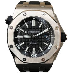 Audemars Piguet Stainless Steel Royal Oak Offshore Black Dial Wristwatch