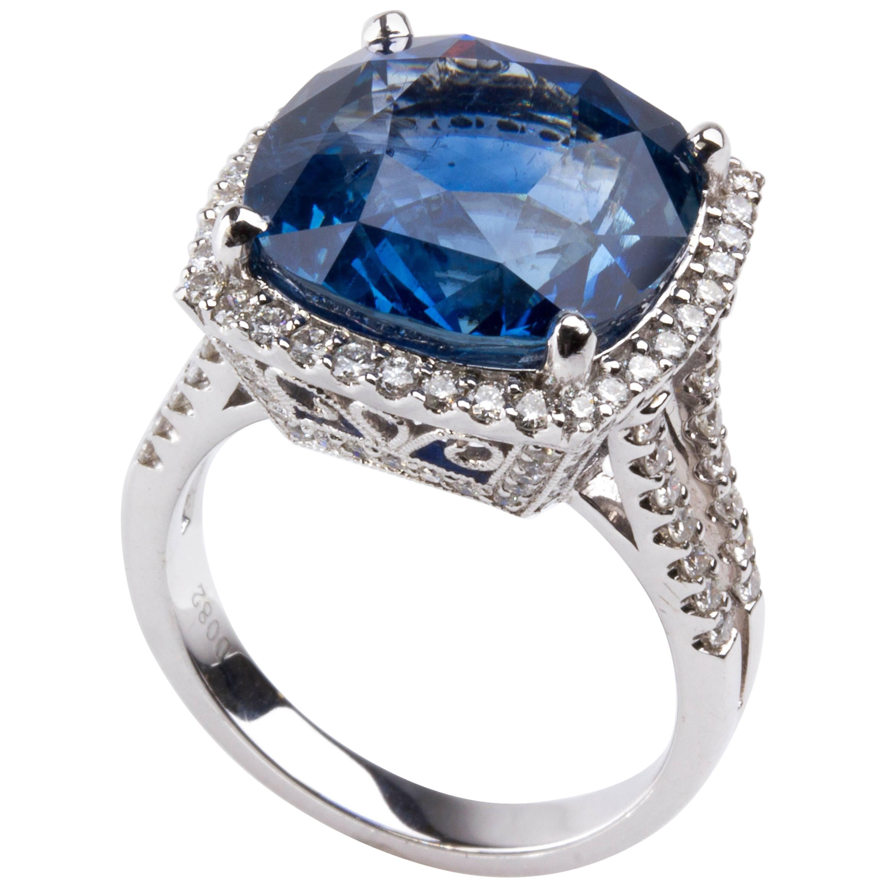 Sapphire and Diamond Ring  For Sale