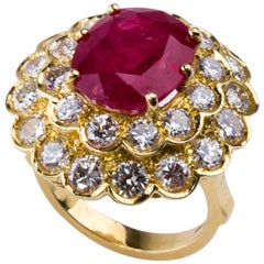 Burma Ruby and Diamond Ring