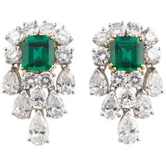 Unenhanced Emerald and Diamond Earrings