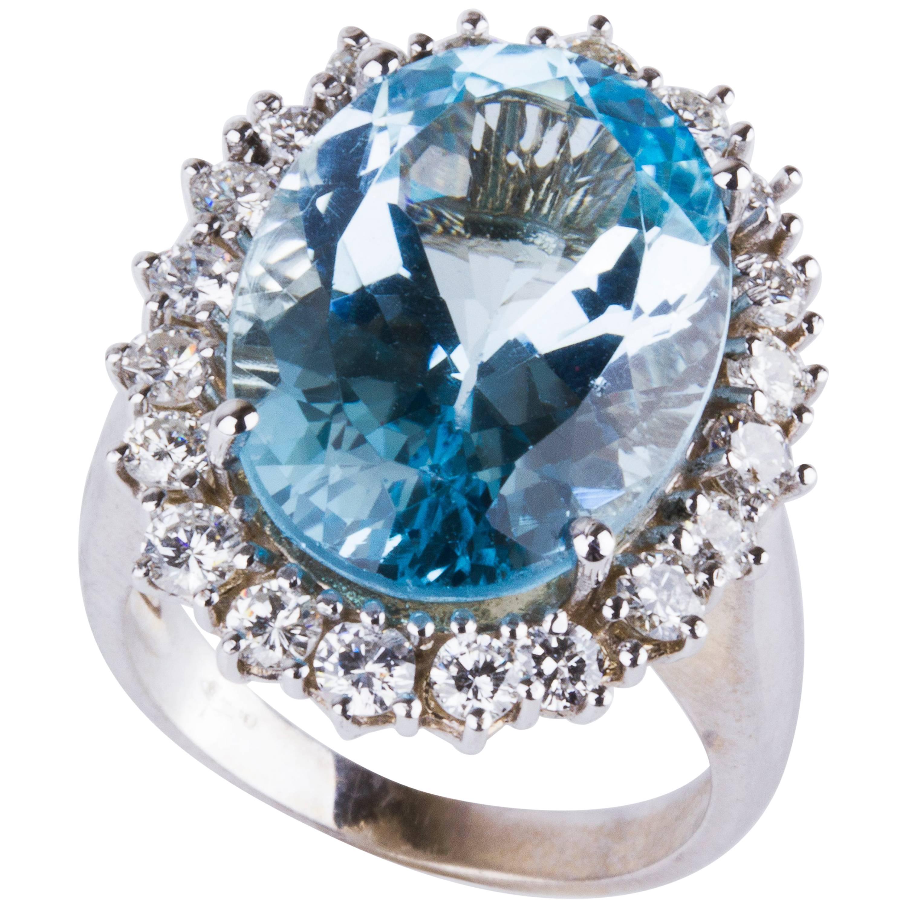 Topaz and Diamond Ring For Sale