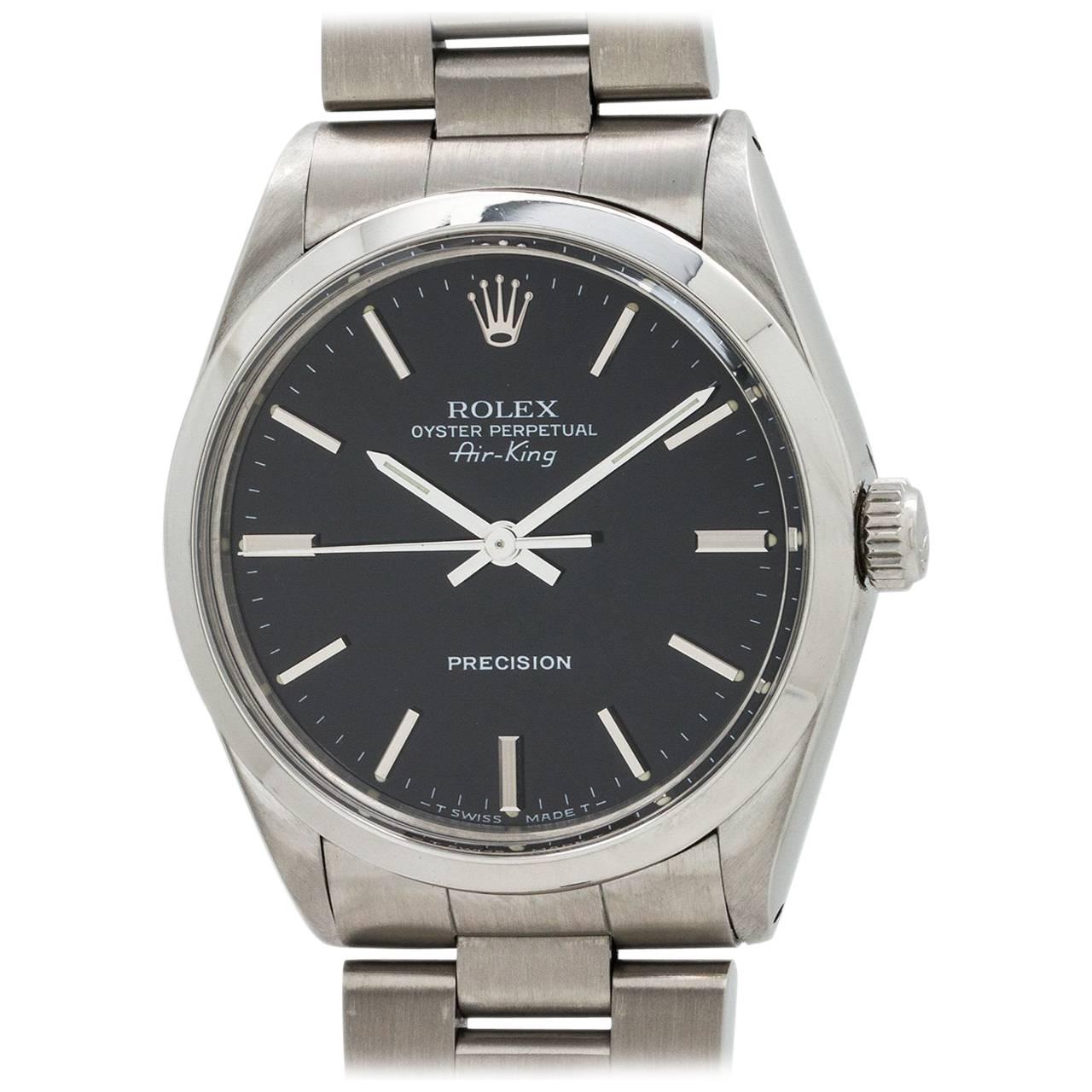 Rolex Stainless Steel Airking Self Winding Wristwatch Ref 5500, 1983
