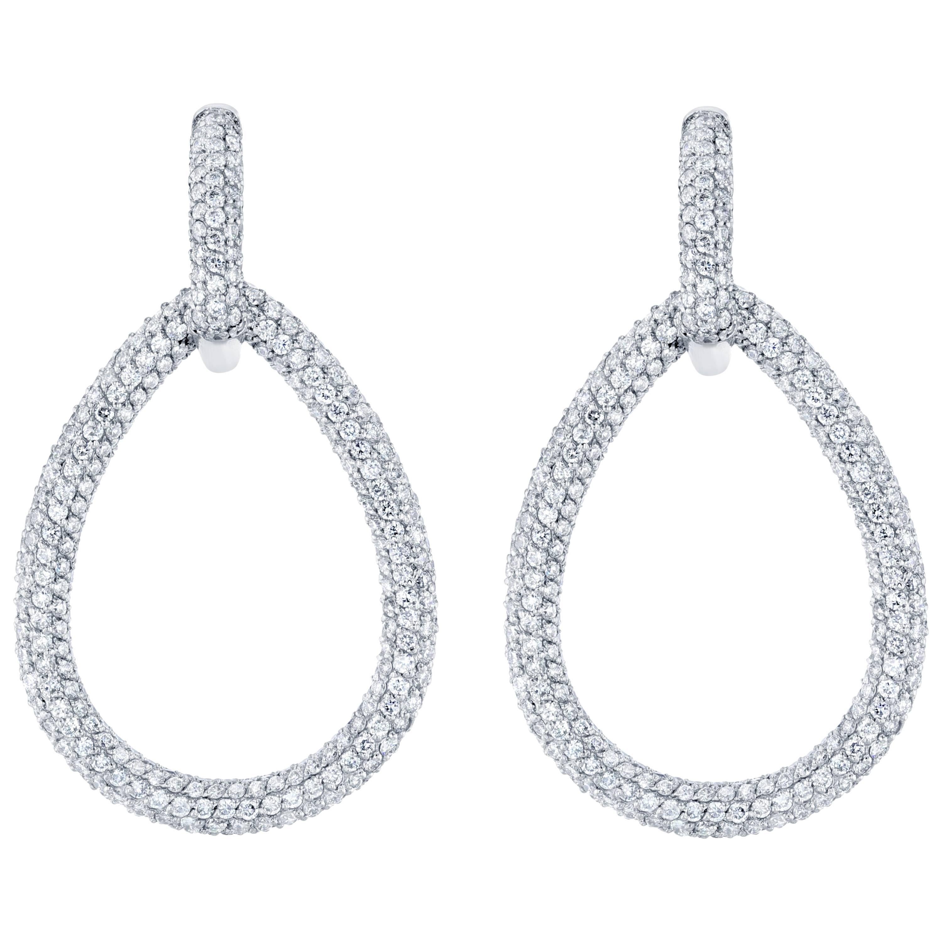 7.30 Carat Diamond Dangling Lever-Back Earrings