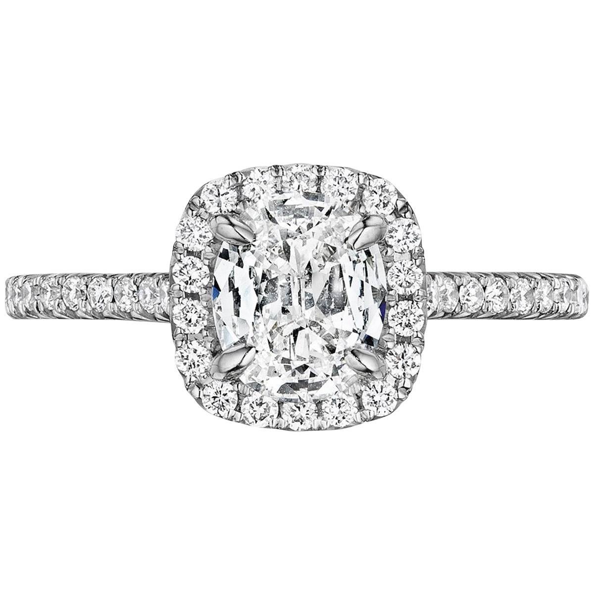 0.71 Carat Cushion Diamond Engagement Ring