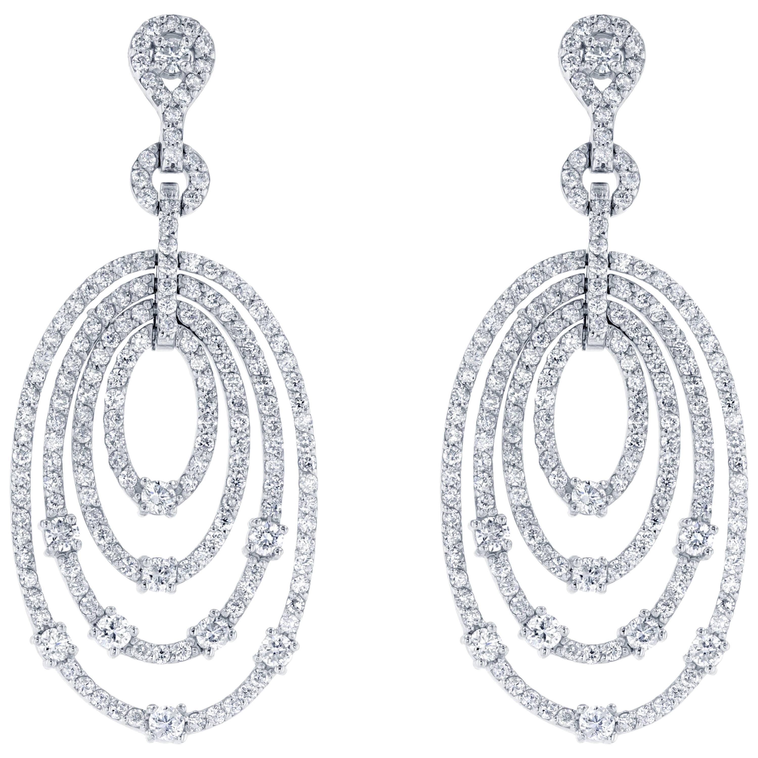 4.27 Carat Diamond Drop Earrings