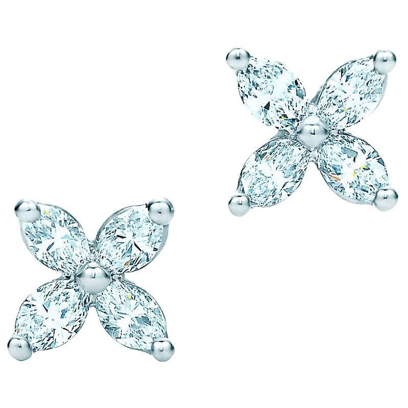 Tiffany & Co. Victoria Platinum with Marquise Diamond Earrings