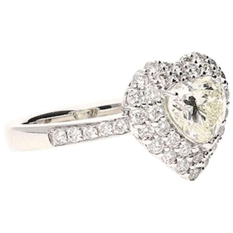 GIA Certified 1.15 Carat Heart-Shape Diamond Engagement Ring