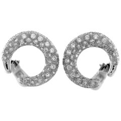 Boucles d'oreilles en or blanc 18 carats et diamants