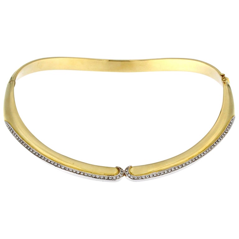 Yellow Gold Collar from the Comma Collection For Sale at 1stDibs