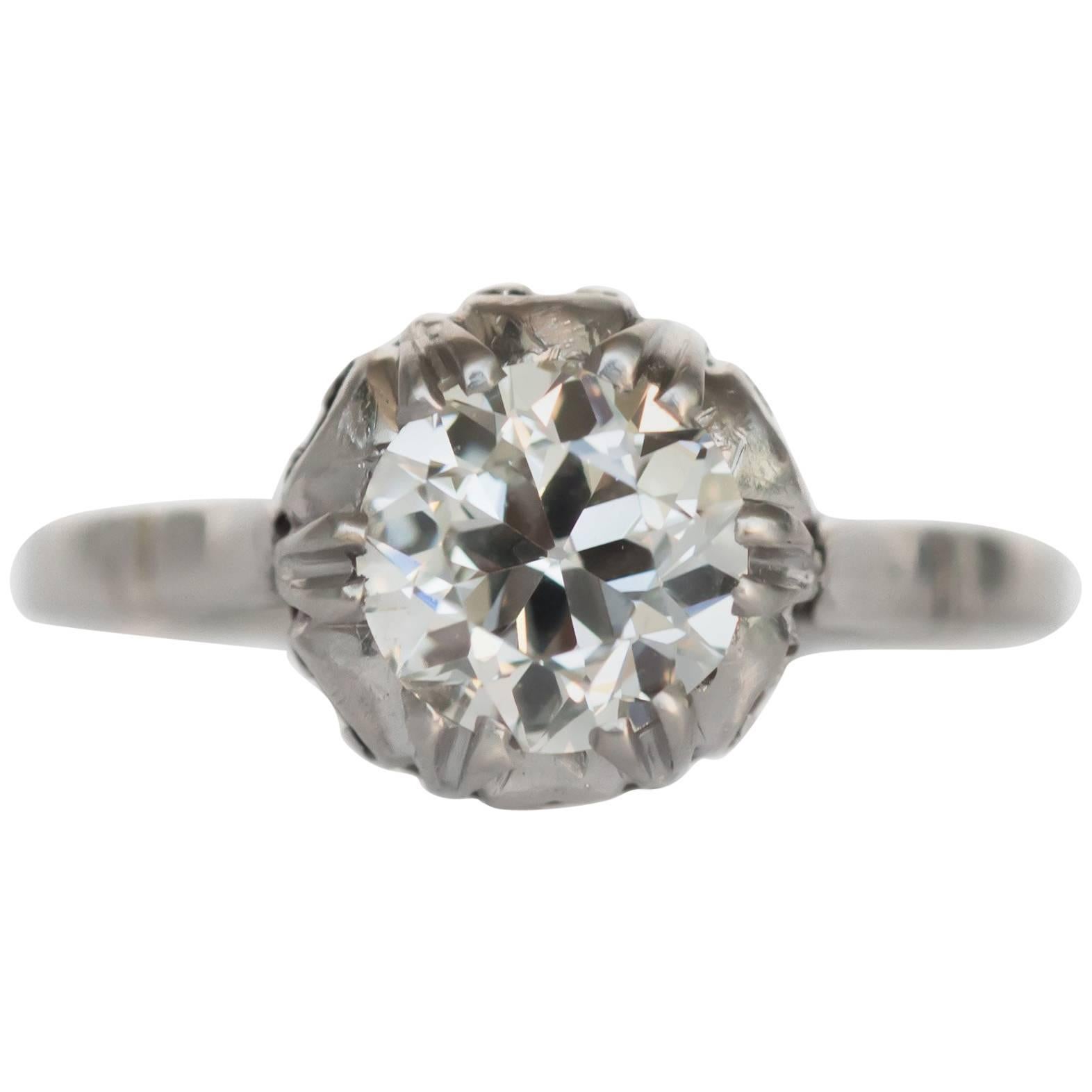 GIA Certified 0.96 Carat Diamond Platinum Engagement Ring For Sale