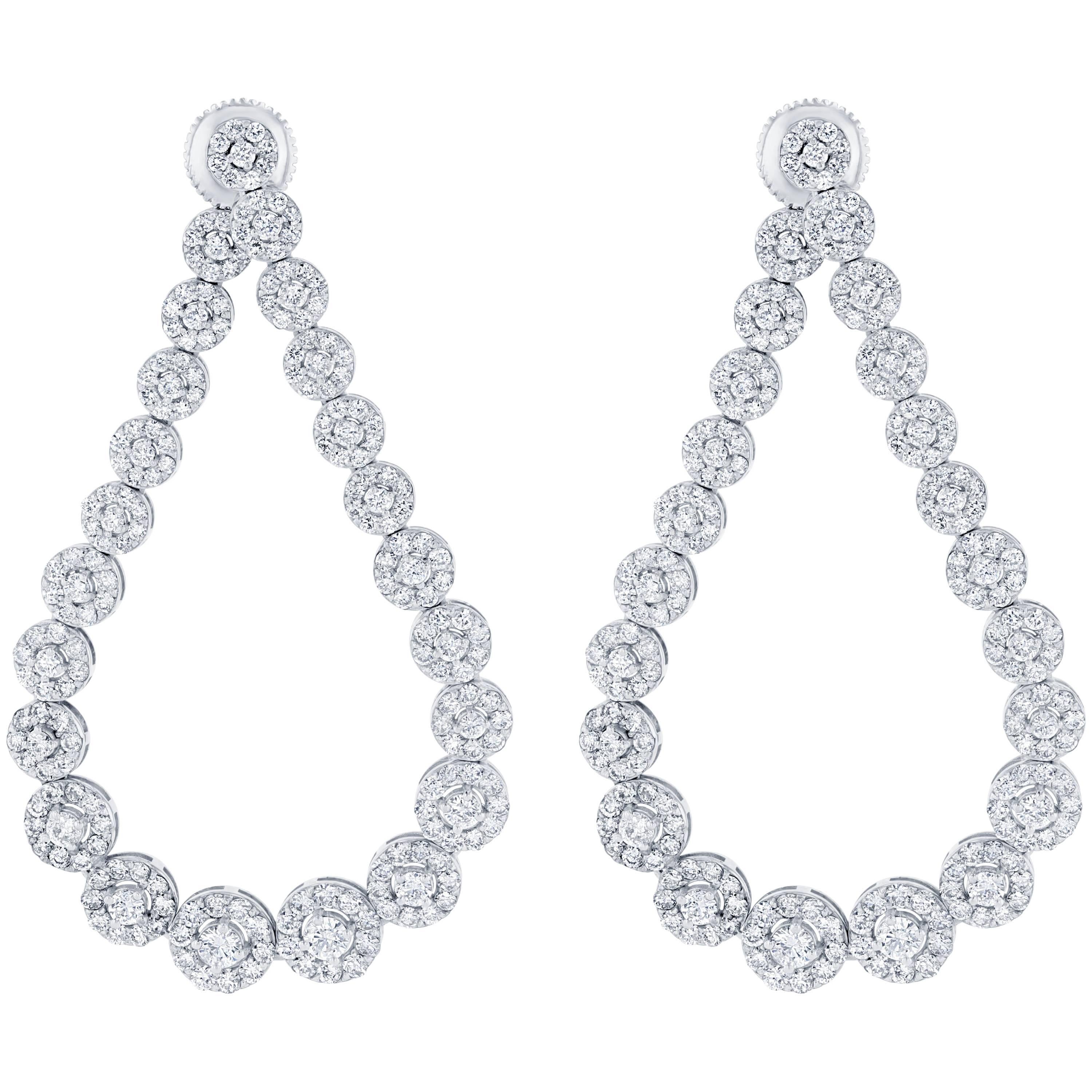 7.66 Carat Diamond Drop Earrings