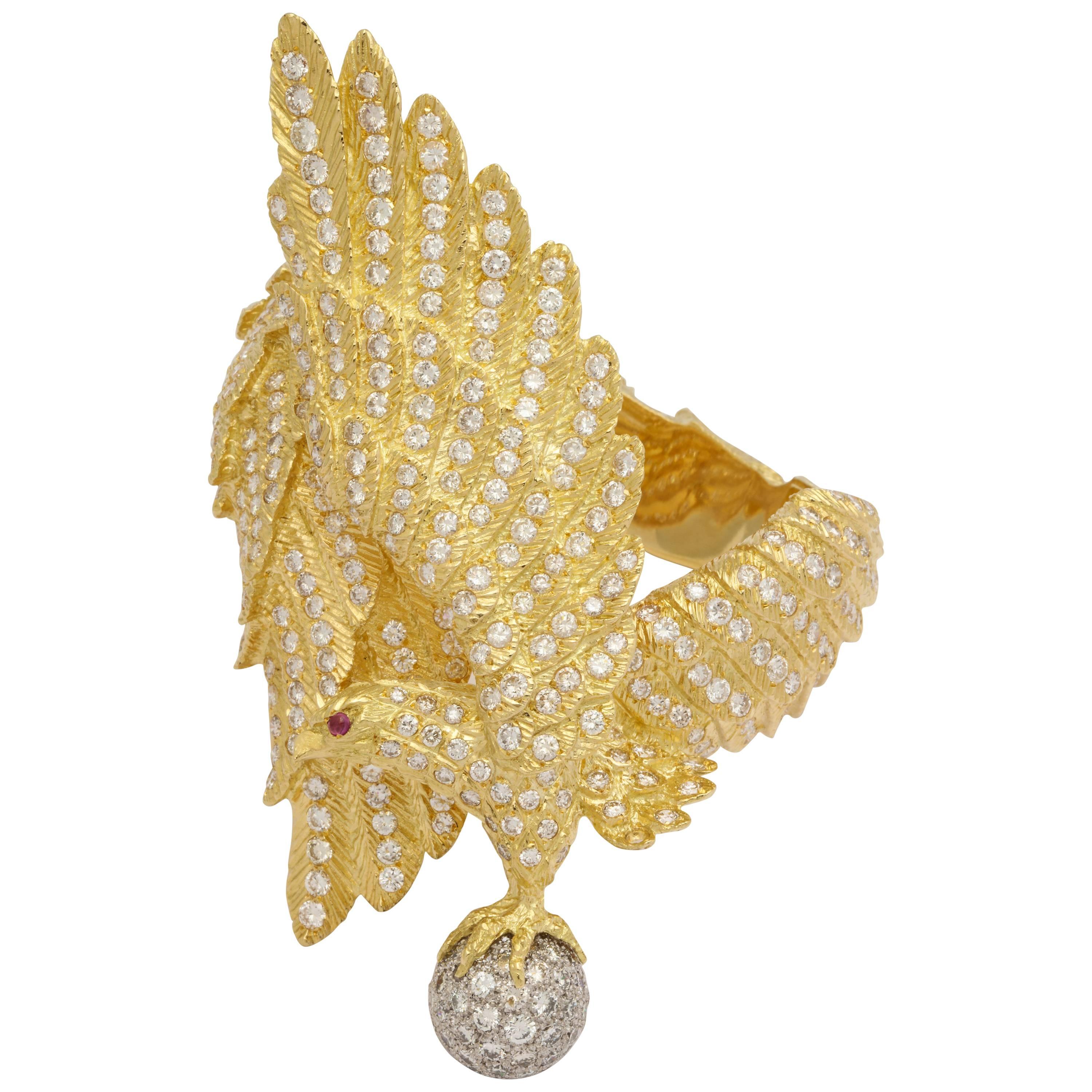 Greek Diamond Eagle Bracelet For Sale
