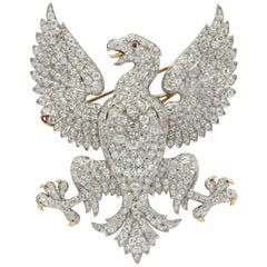 Antique Edwardian Marquis of Anglesey Crest Diamond Eagle Brooch 