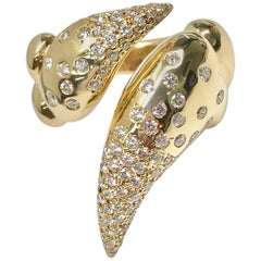 Latreia by Mana Matsuzaki Big Claw Diamond Unisex Ring in 18 Karat YG
