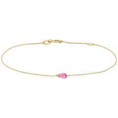 Pink Sapphire Drop Bracelet in Yellow Gold by Allison Bryan