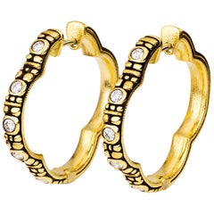 Alex Sepkus Gold and Diamond Quatrefoil Earrings