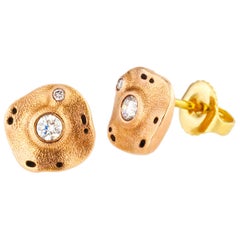 Alex Sepkus Rose Gold and Diamond Flora Stud Earrings