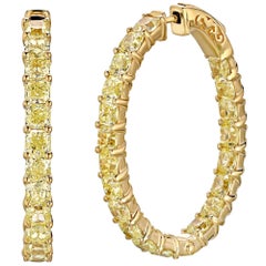 12.50 Carat Fancy Intense Diamond Hoops