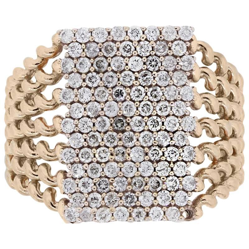 Diamond Pave Woven Look Ring