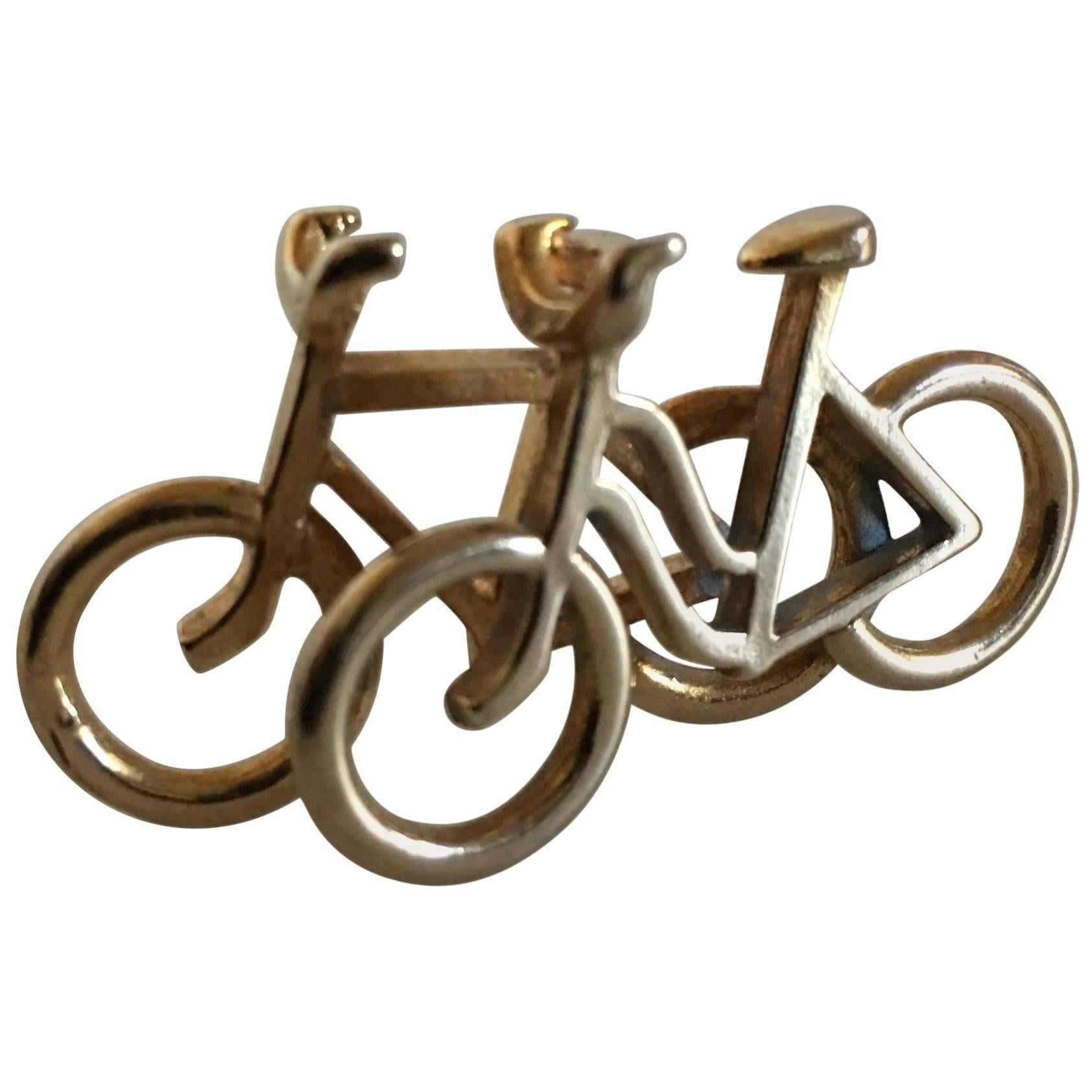 Jensen Gilded Brass Bicycle Pin Needle For Sale at 1stDibs