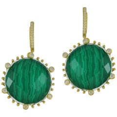 Frederic Sage 50.74 Carat Malachite Earrings