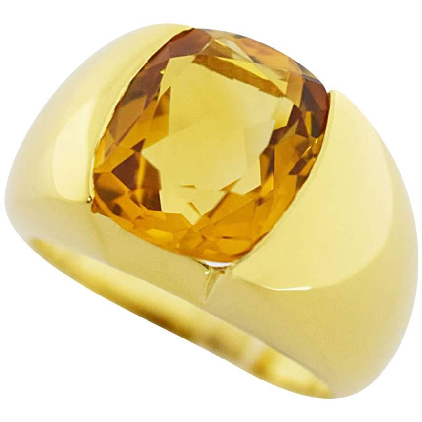 Antonini Citrine Ring 18 Karat Yellow Gold