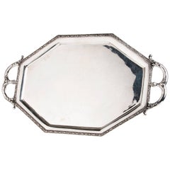 Solid Silver 800‰ Art Deco Tray Poland, circa 1920