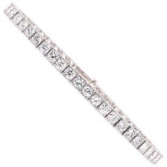 Vintage Deco 7.50 Carat Diamond Platinum Line Bracelet