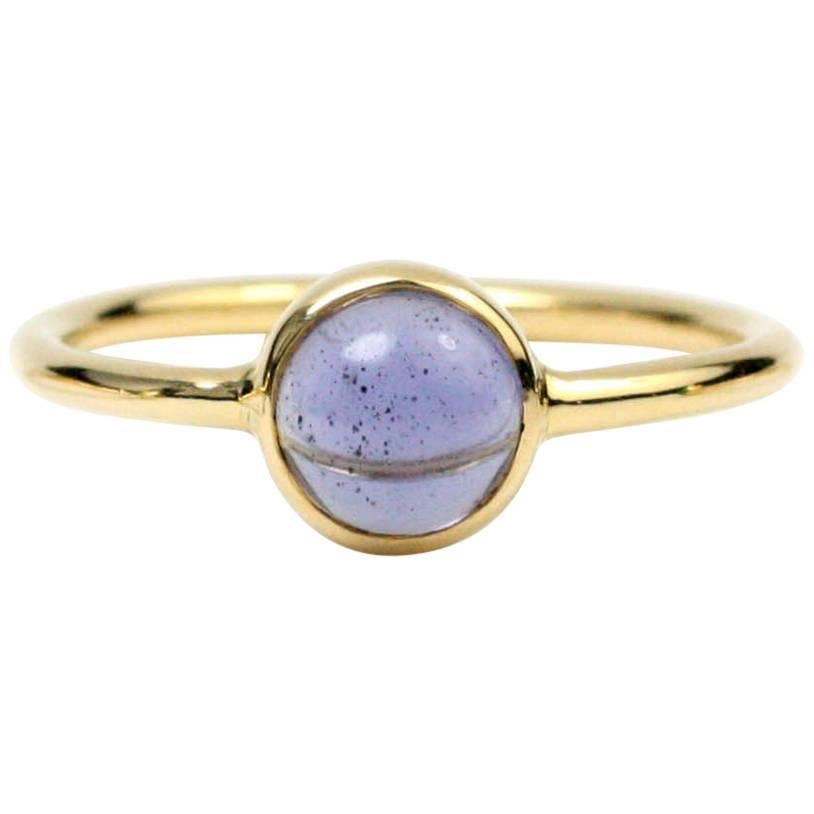 Julius Cohen Gold and Cabochon Iolite Ring
