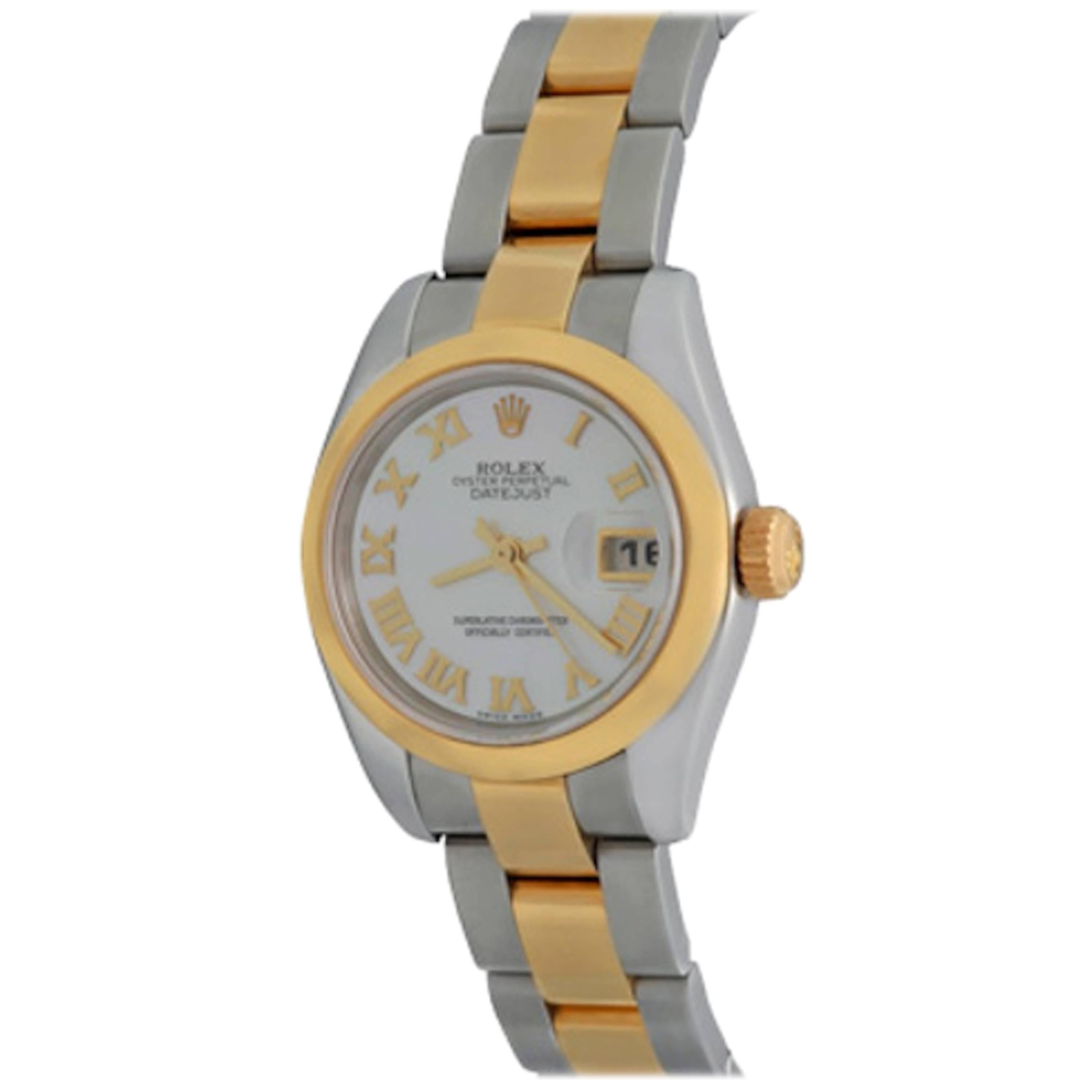 Rolex Ladies Yellow Gold Stainless Steel Datejust Automatic Wristwatch  For Sale