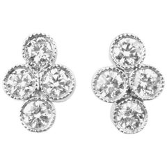 Julius Cohen Platinum and Diamond Town Earrings