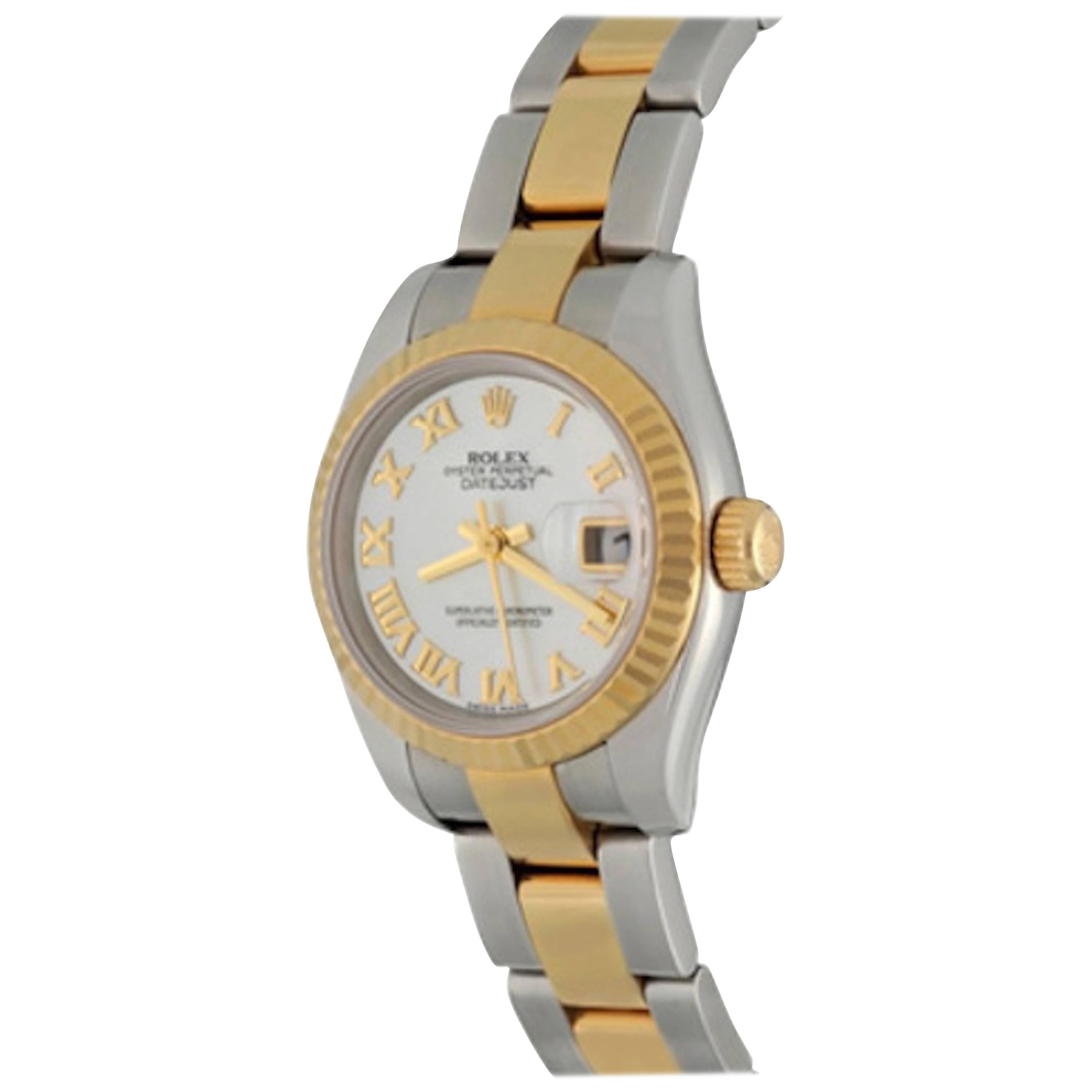 Rolex Ladies Yellow Gold Stainless Steel Datejust Automatic Wristwatch  For Sale
