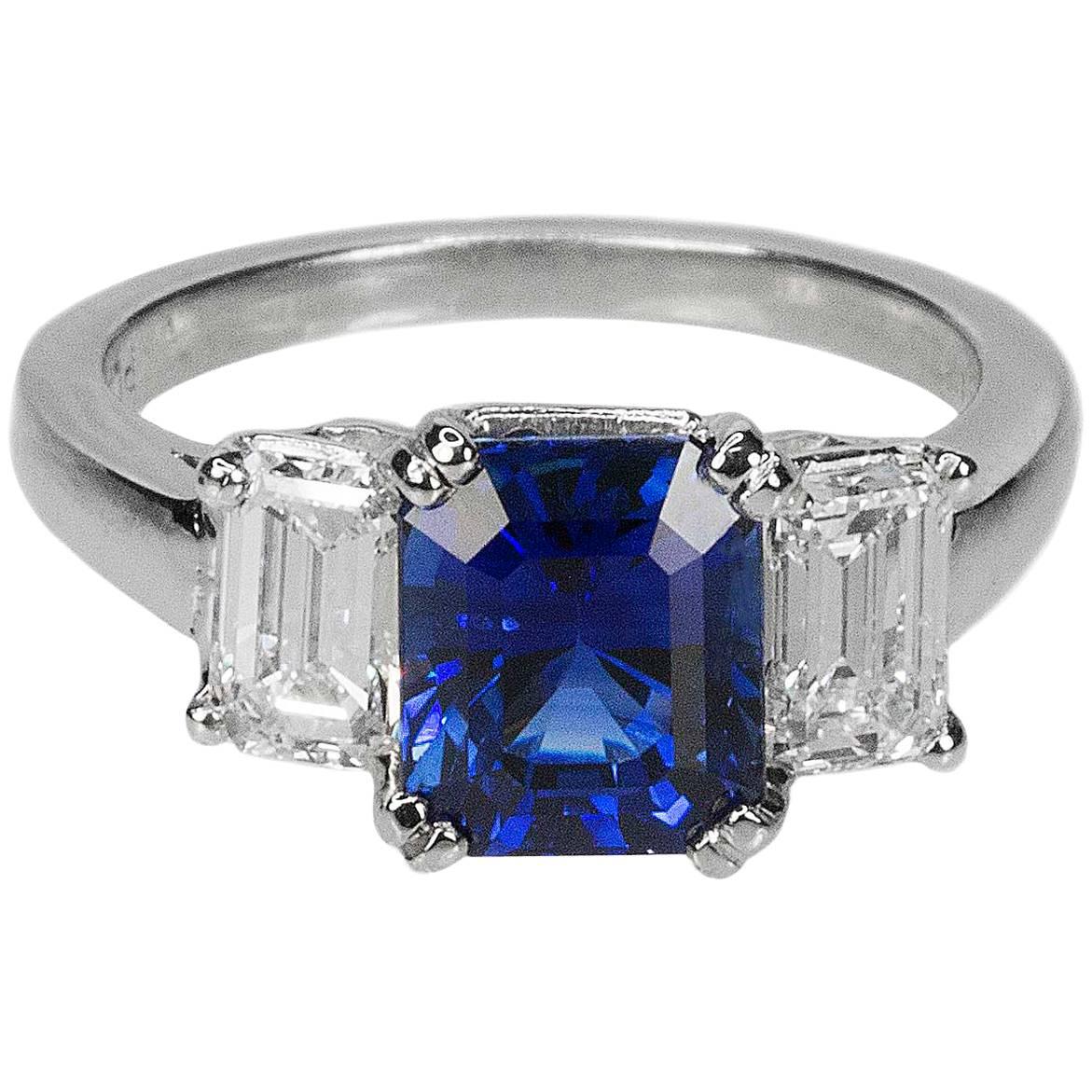 Platinum Royal Blue Sapphire Ring