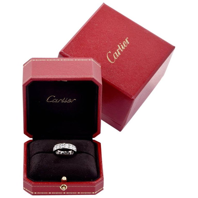 Cartier Diamond Platinum Wedding Band Ring For Sale at 1stDibs cartier eternity band
