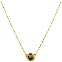 Lika Beha 24 K Yellow Gold Necklace with Sterling Silver, 0.24 Carat Diamonds
