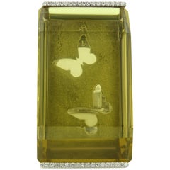 White Gold Lemon Quartz 62.12 ct Ring