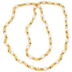 Bulgari Passo Doppio Perle Gold 2 Halskette Set