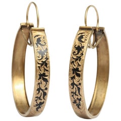 Victorian Enameled Hoop Earrings