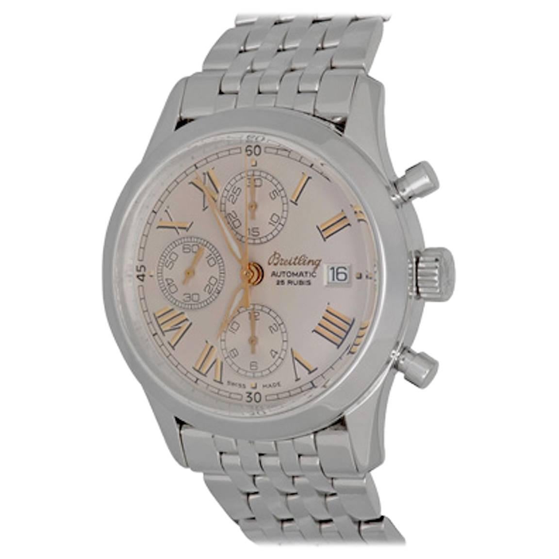 Breitling Stainless Steel Grand Premier Chronograph Automatic Wristwatch For Sale