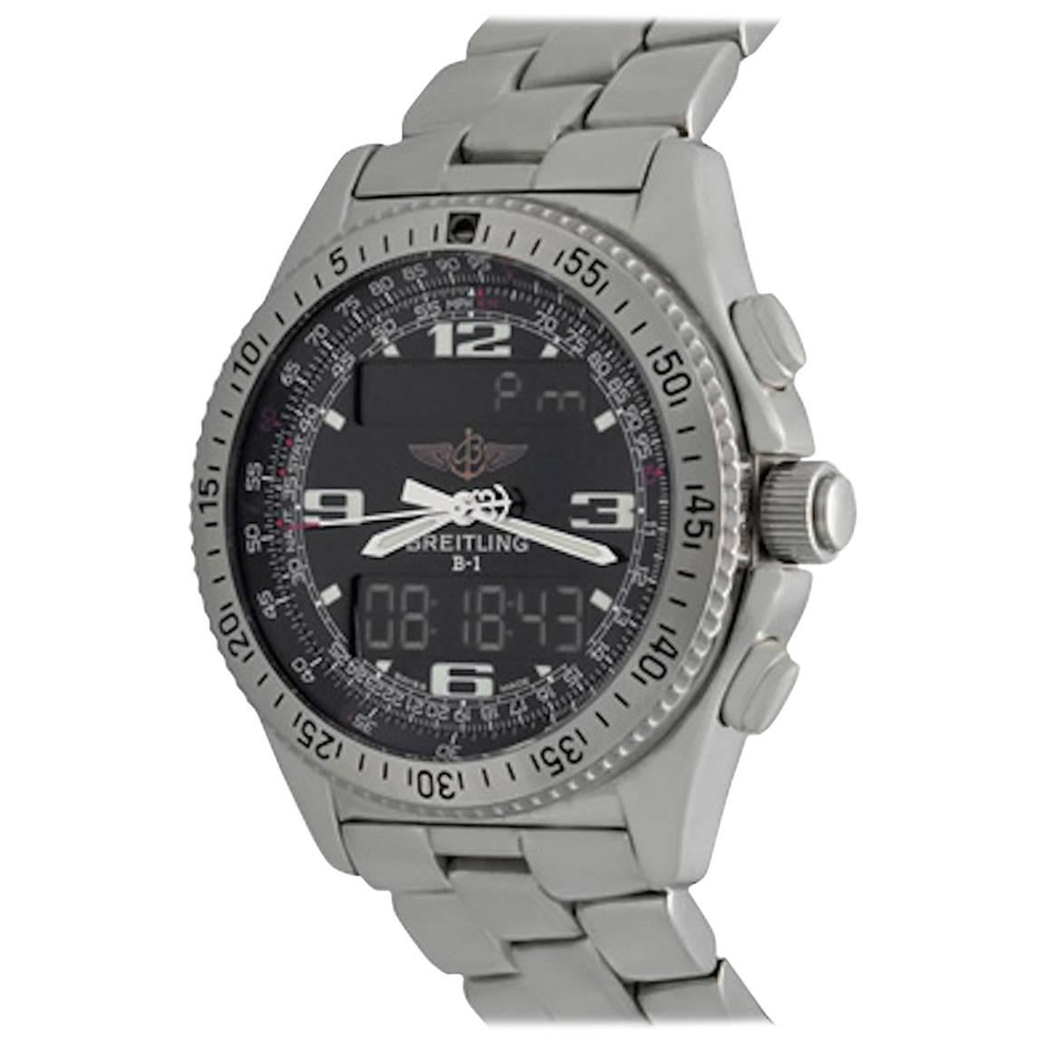 Breitling Stainless Steel B-1 Quartz Wristwatch Ref A68362