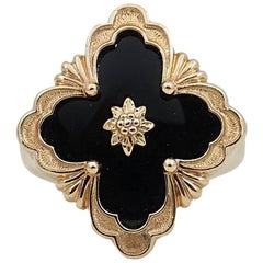 Buccellati "Opera" Collection Black Onyx Rose Gold Ring