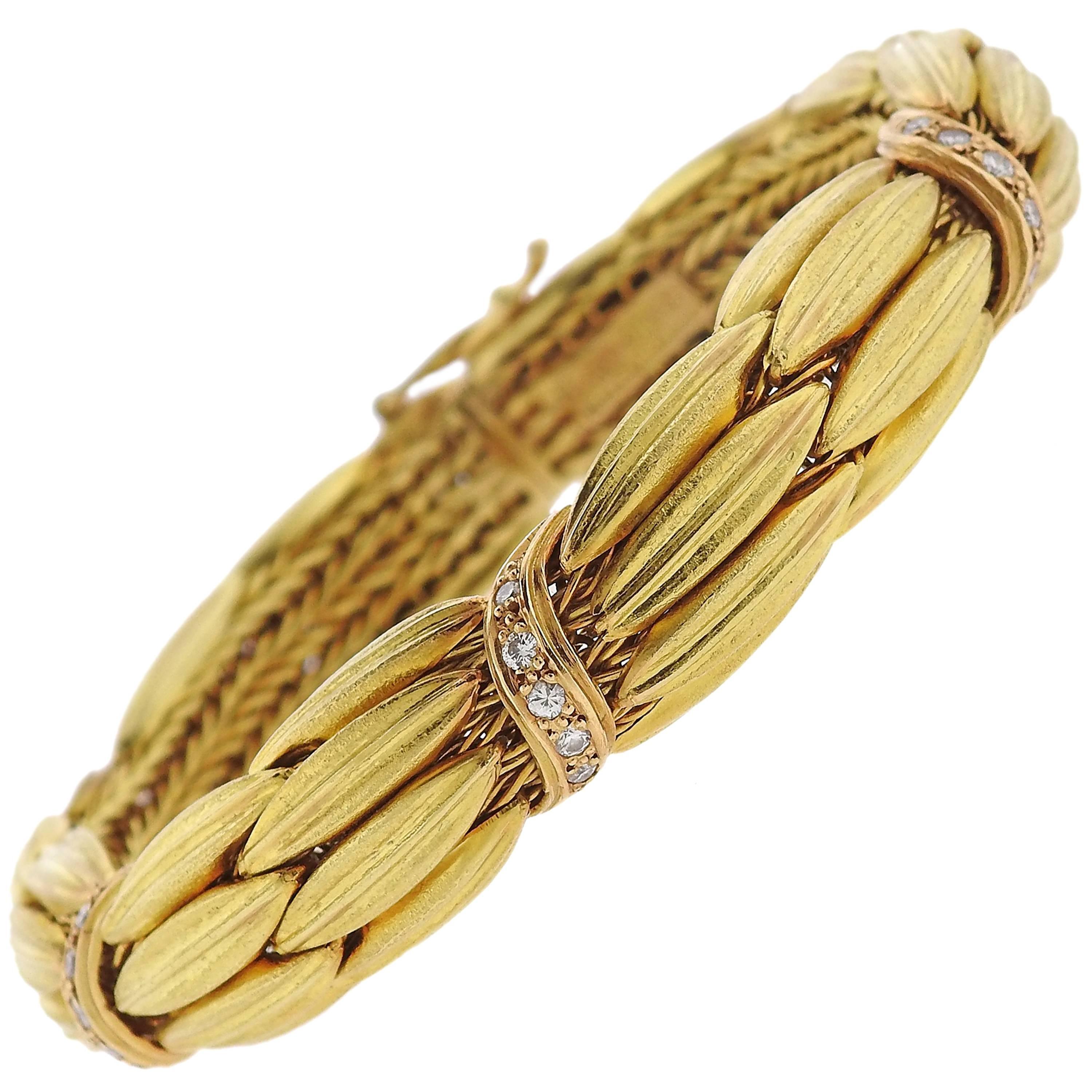 Lalaounis Greece Diamond Gold Bracelet