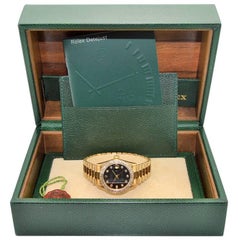 Rolex Yellow Gold President Factory Onyx Diamond Dial Perpetual Wind Watch