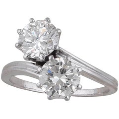 Twin-Stone Old European Cut Diamond Ring