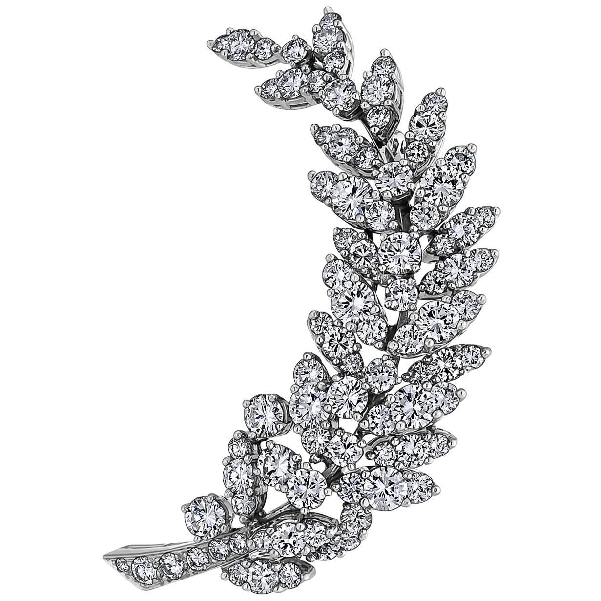 Tiffany & Co. 1980s Diamond Floral Brooch