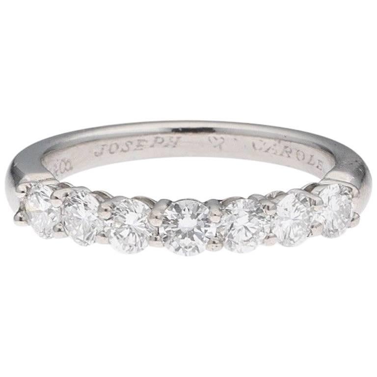 Estate Tiffany & Co. Platinum 0.83 Carat Diamond Anniversary Band Ring